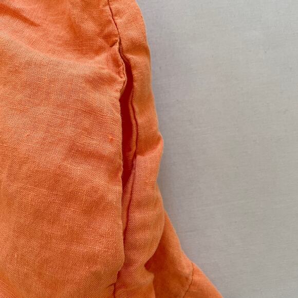Len Ok LO Linen Tunic Top XXXL Orange Lagenlook Pockets Breathable Statement - Picture 5 of 7